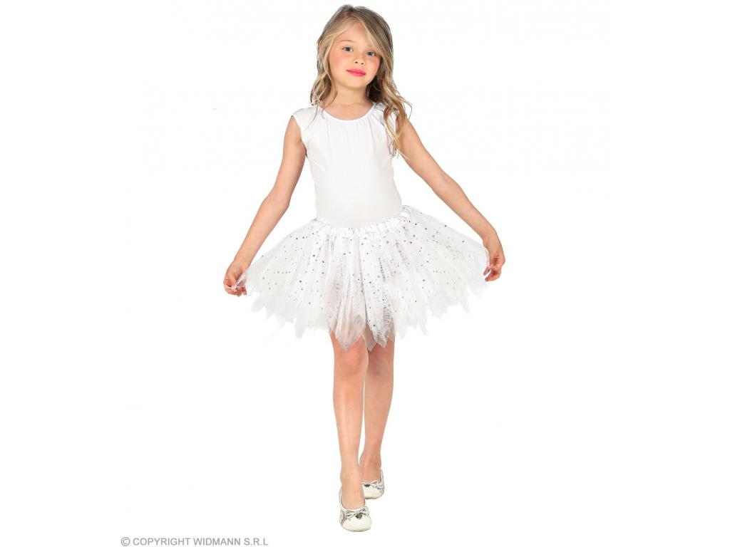 Csillogós tütü, fehér lány jelmez