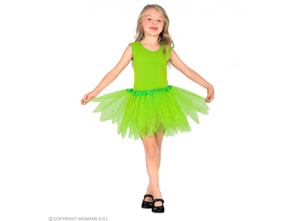 Csillogós tütü, zöld lány jelmez