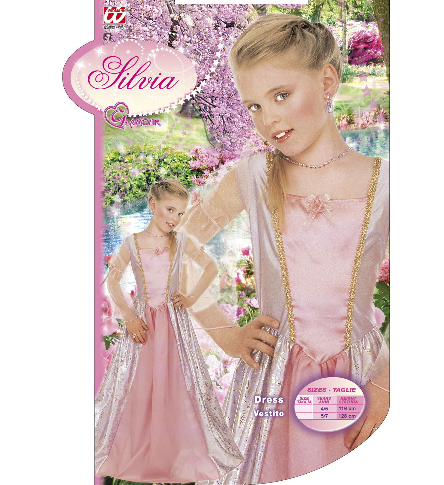 Szilvia rózsaszín-lila hercegno lány jelmez
