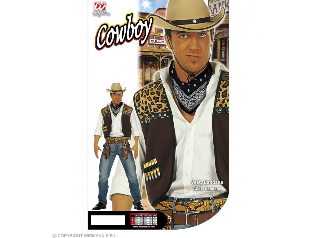 Cowboy mellény sállal férfi jelmez