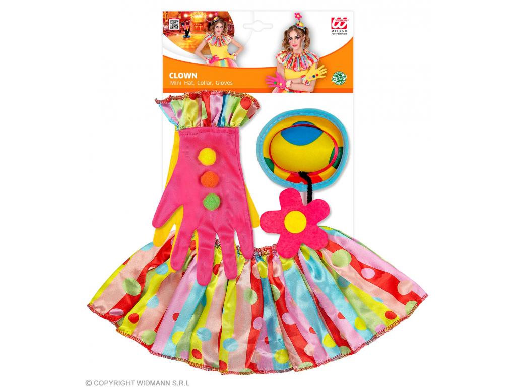 Bohóc szett mini kalappal unisex felnőtt jelmez