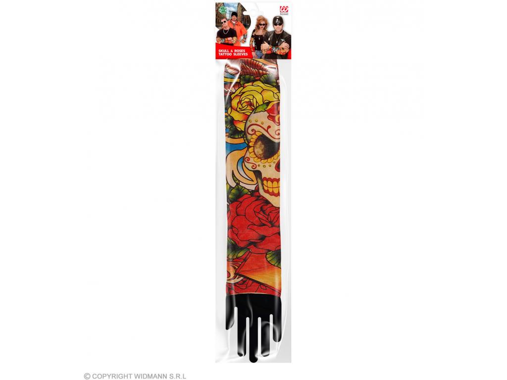 Tetovált kar - koponya rózsákkal