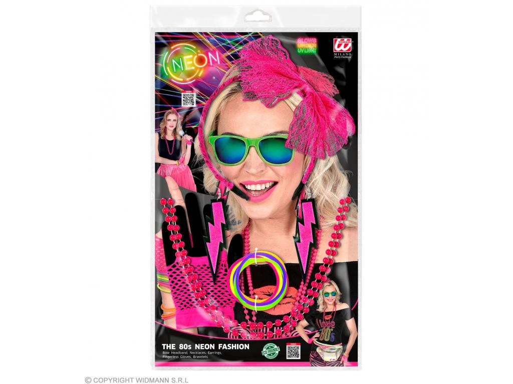 80-as évek kiegészítő szett - pink női jelmez
