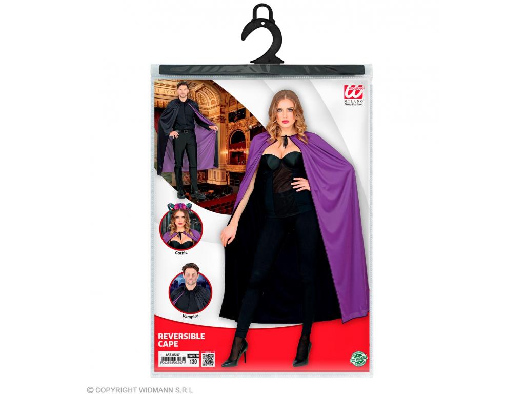 Fekete/lila köpeny - 130 cm unisex felnőtt jelmez