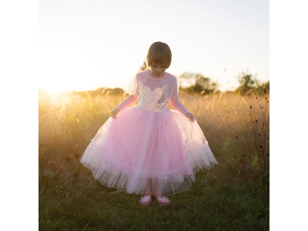 Elegáns rózsaszín hercegnő ruha, 78 éves korig