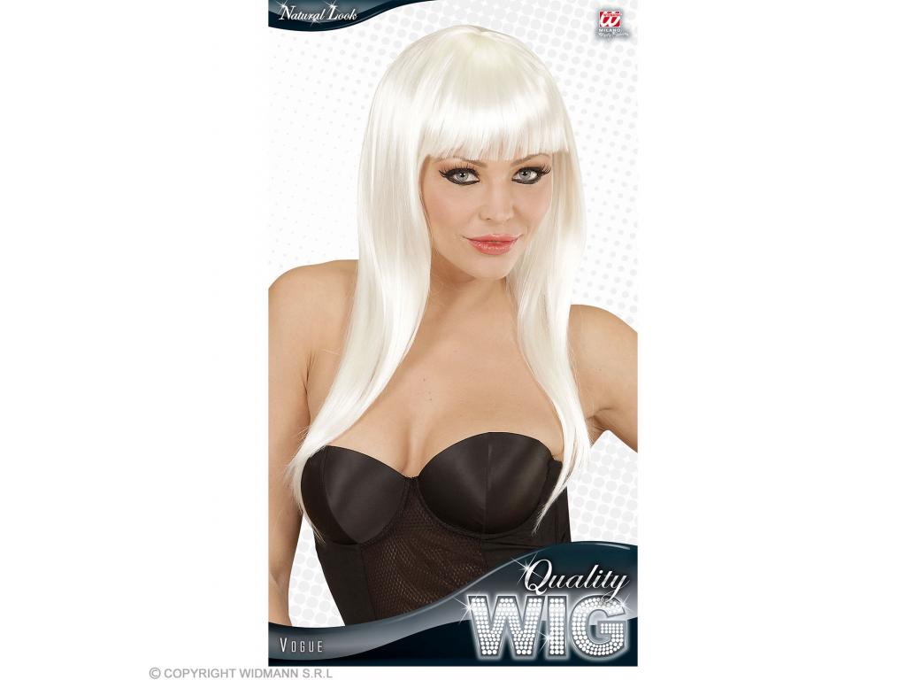 Fehér hosszú, egyenes paróka