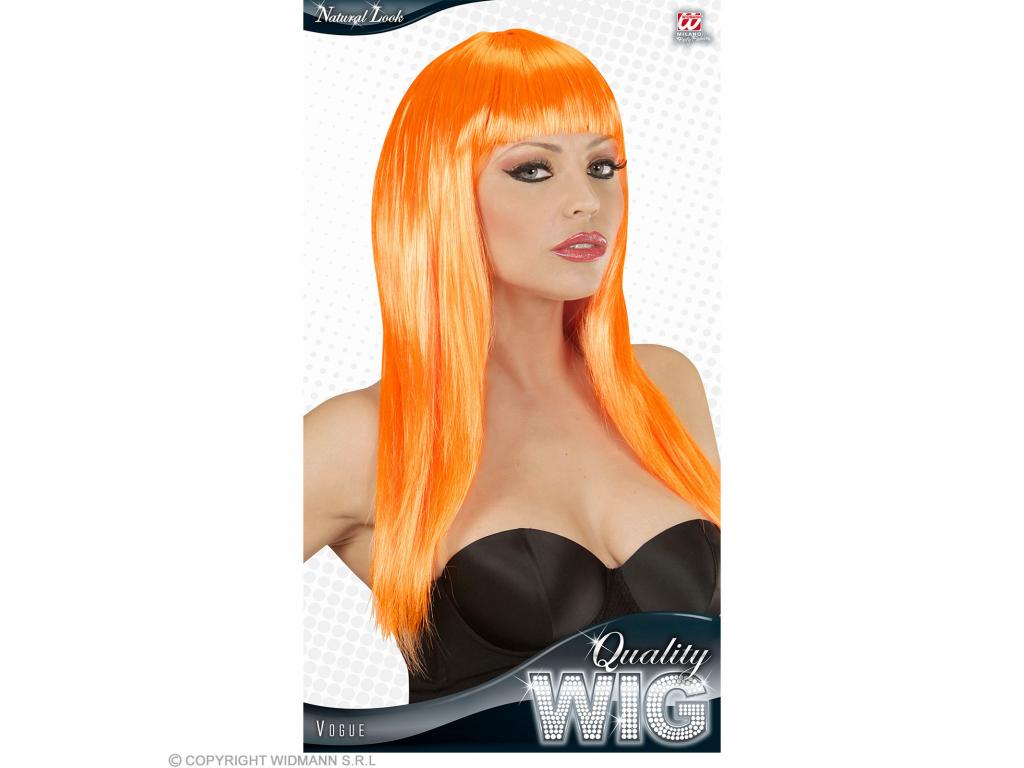 Narancssárga hosszú, egyenes paróka