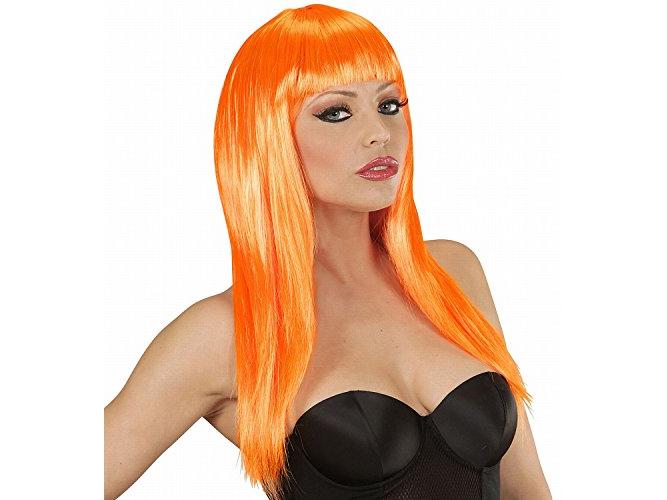 Narancssárga hosszú, egyenes paróka