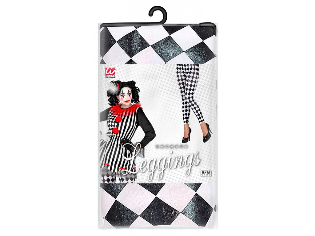 Kockás leggings - fekete-fehér női jelmez