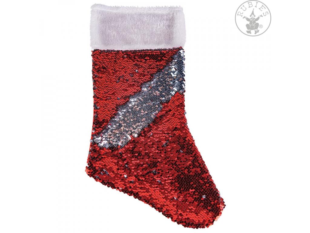 Flitteres karácsonyi zokni, 40cm