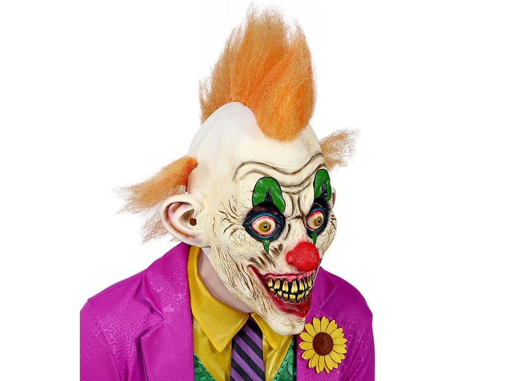 Halloweeni cirkuszi bohóc maszk hajjal