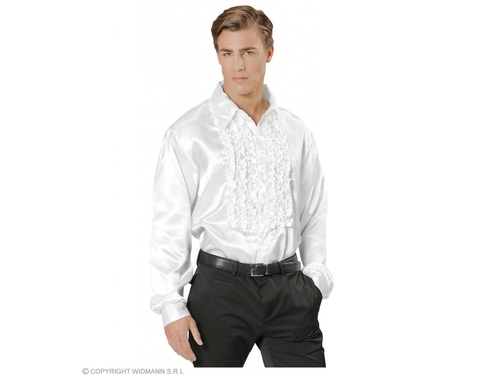 Fodros selyem ing, fehér férfi jelmez