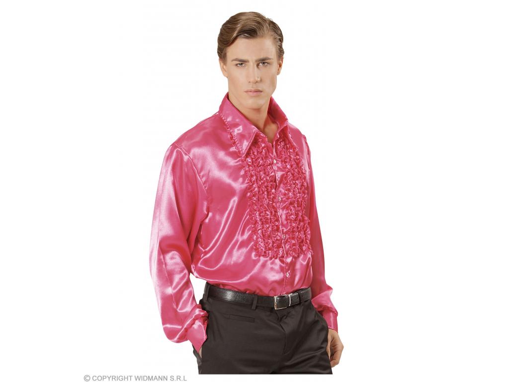 Fodros selyem ing, pink férfi jelmez