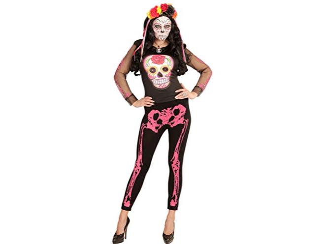 Neonpink csontázas 75 Den-es harisnya