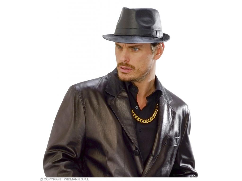 Fekete bőrhatású kalap