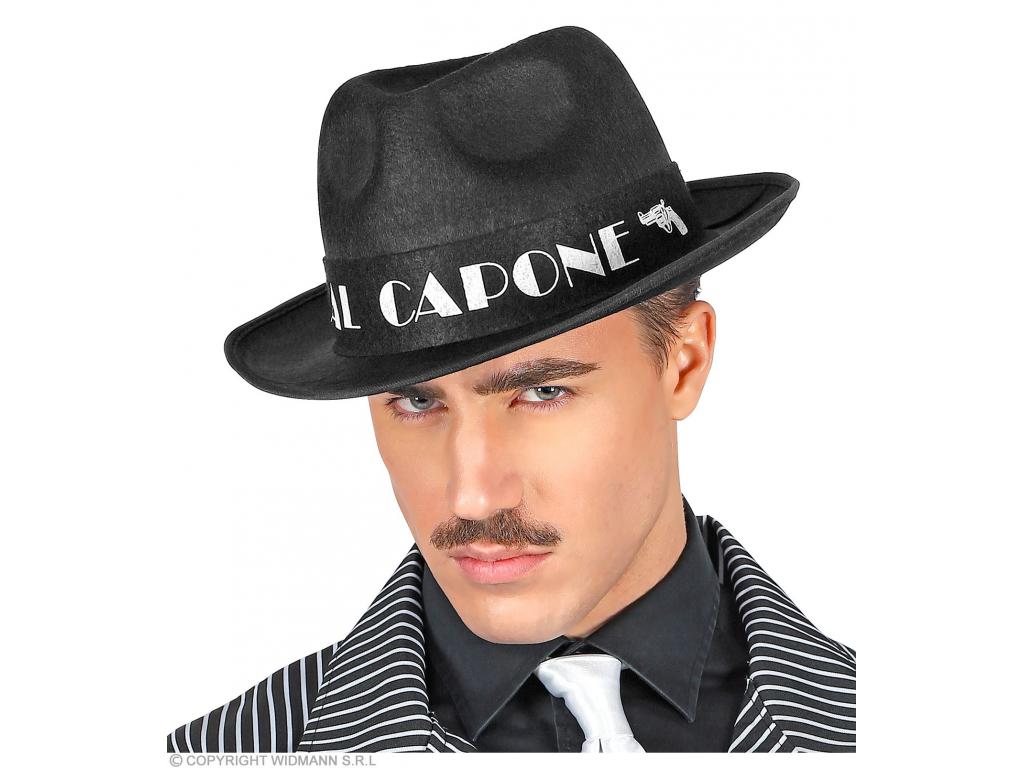 Fekete színű Al Capone gengszter kalap filc anyagból
