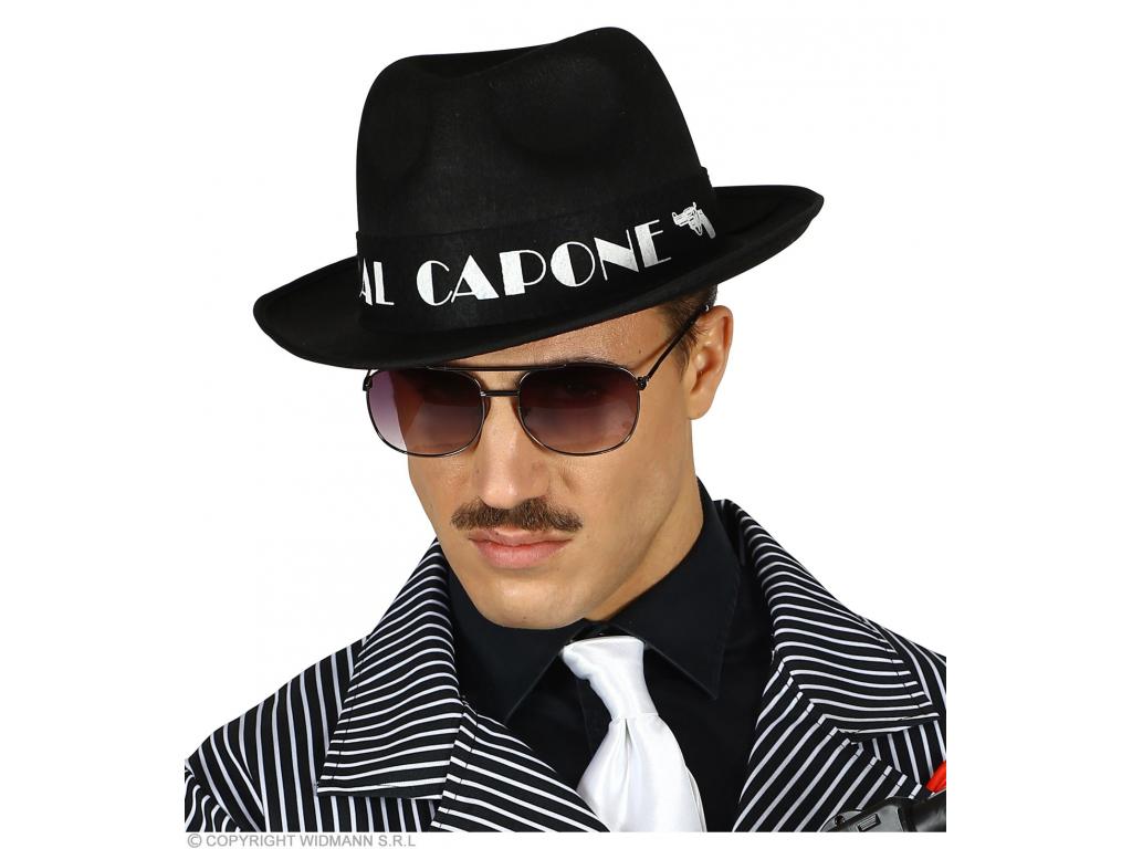 Fekete színű Al Capone gengszter kalap filc anyagból