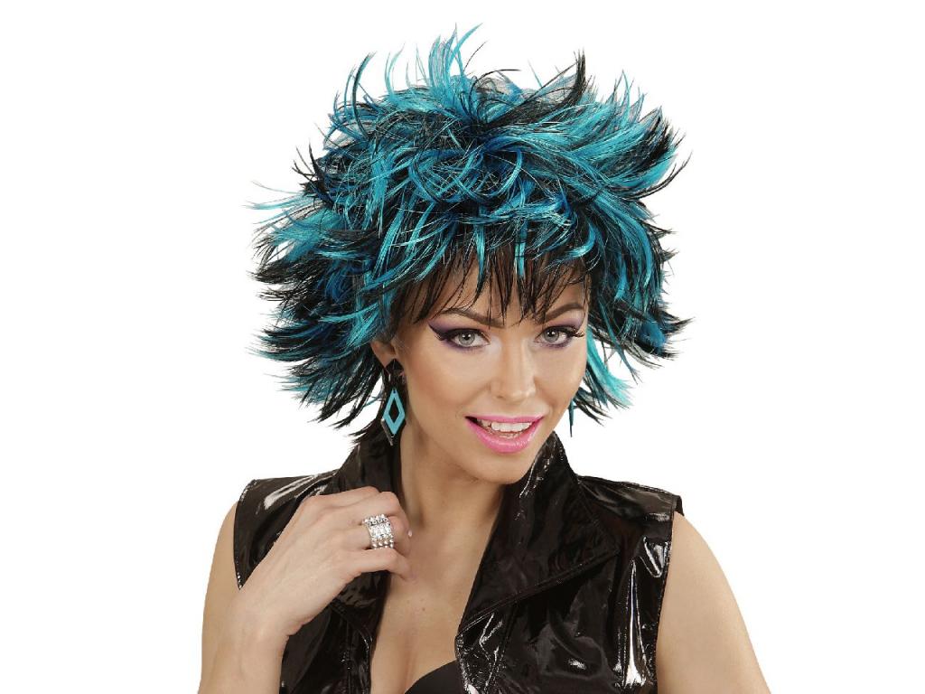 Steamy női paróka, fekete-türkiz