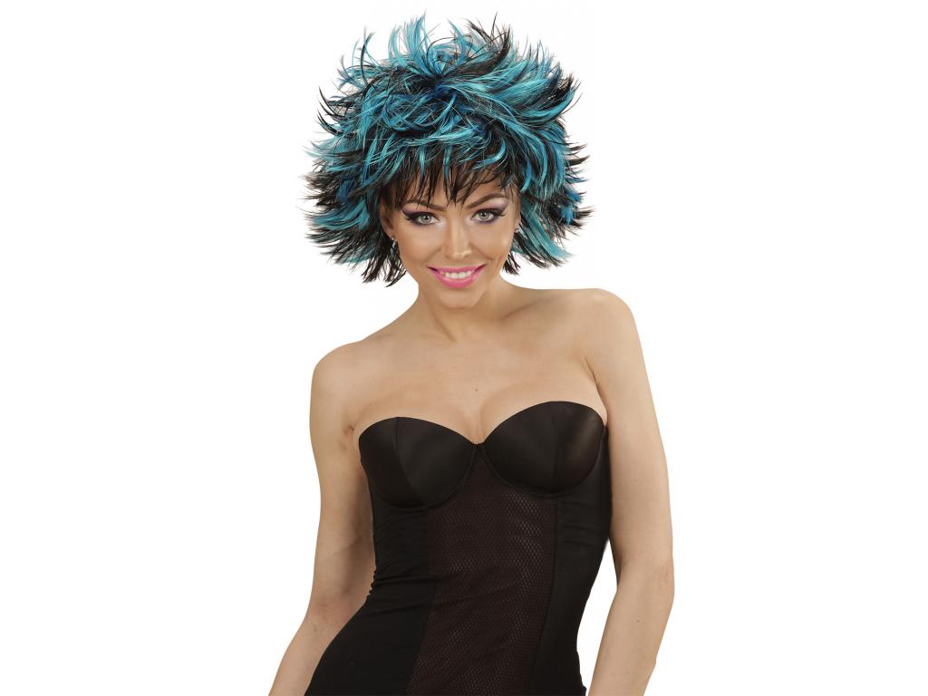 Steamy női paróka, fekete-türkiz