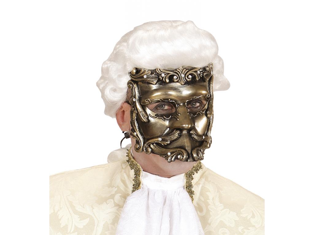 Casanova deluxe barokk maszk, bronz színű, strassz köves