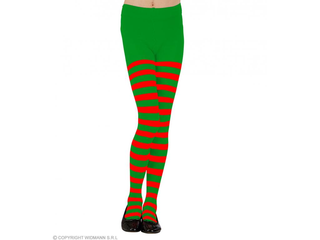 Harisnyanadrág zöld-piros színben 70 DEN-es
