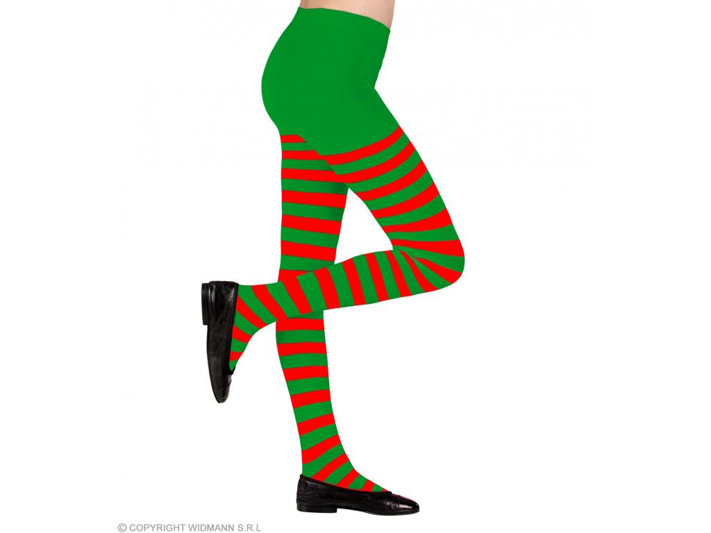Harisnyanadrág zöld-piros színben 70 DEN-es