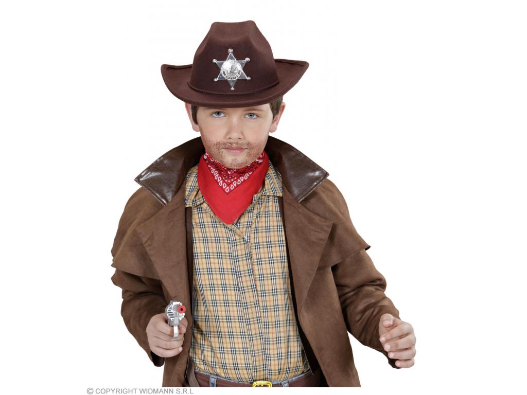 Cowboy kalap barna sheriff csillaggal 1 db