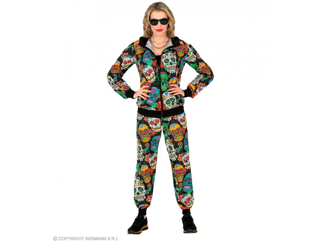 Halálfej mintás tréningruha unisex felnőtt jelmez