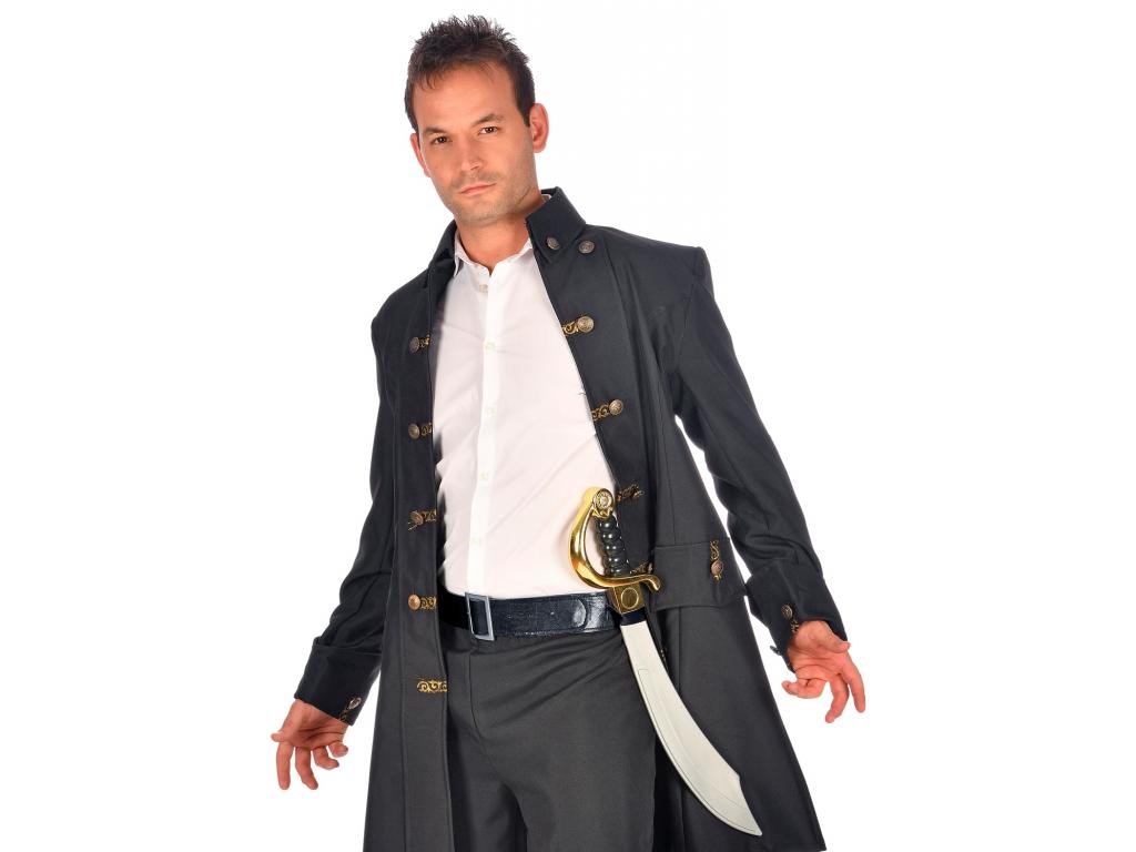 Bőrhatású öv 4 rekesszel - fekete