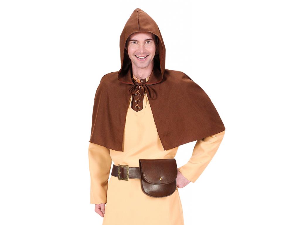 Bőrhatású öv táskával - barna