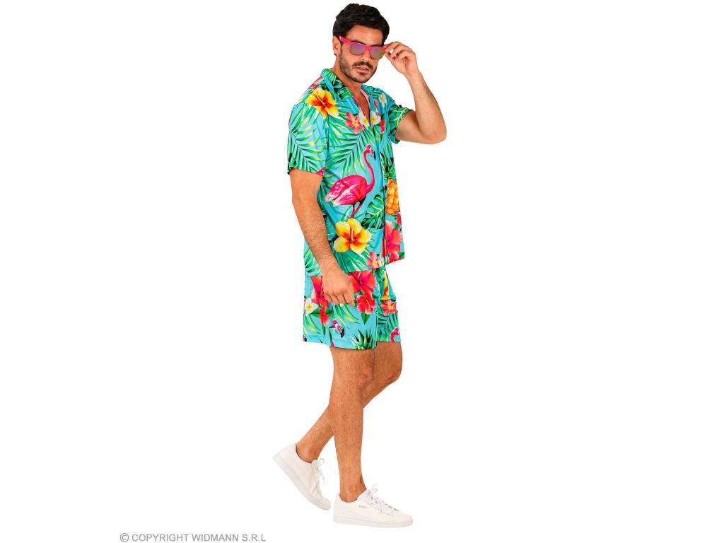 Nyári kék színes mintás party ruha férfi jelmez