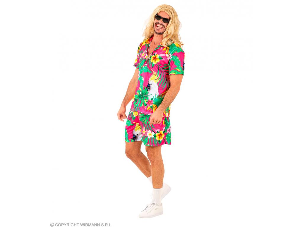 Nyári piros színes mintás party ruha férfi jelmez