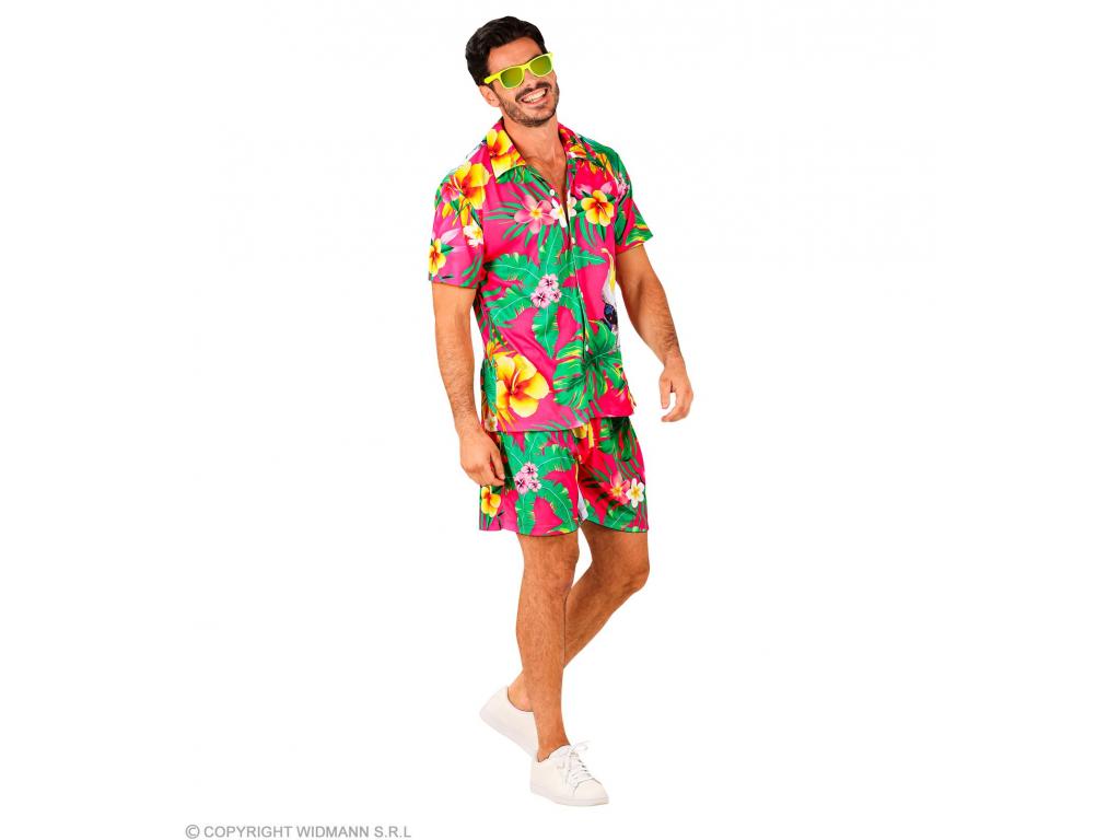 Nyári piros színes mintás party ruha férfi jelmez