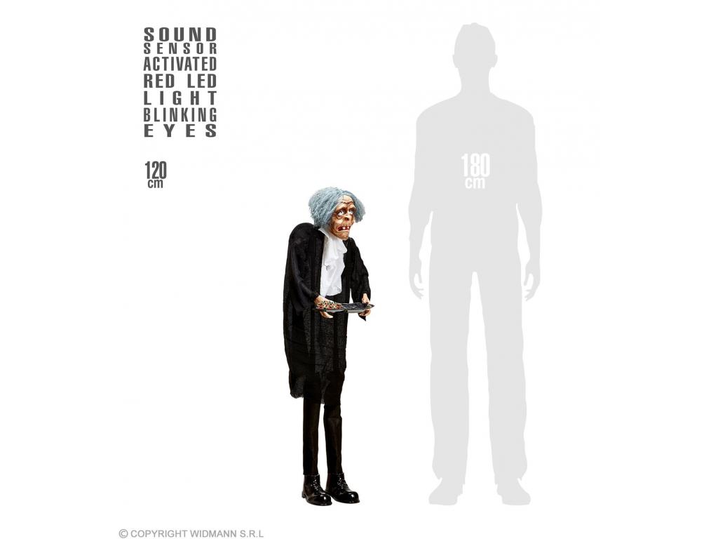 Komornyik tállal,piros villogó szemekkel 120 cm-es dekoácó