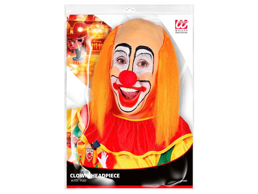 Bohóc kopasz fej narancssárga hajjal