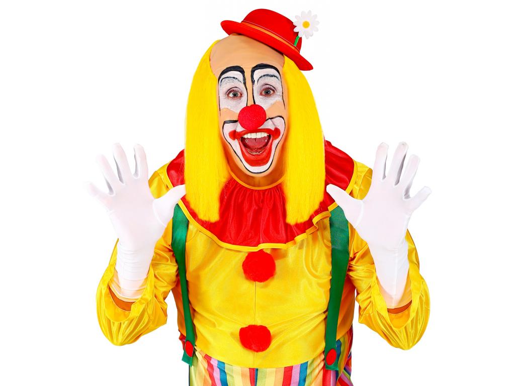 Bohóc kopasz fej sárga hajjal