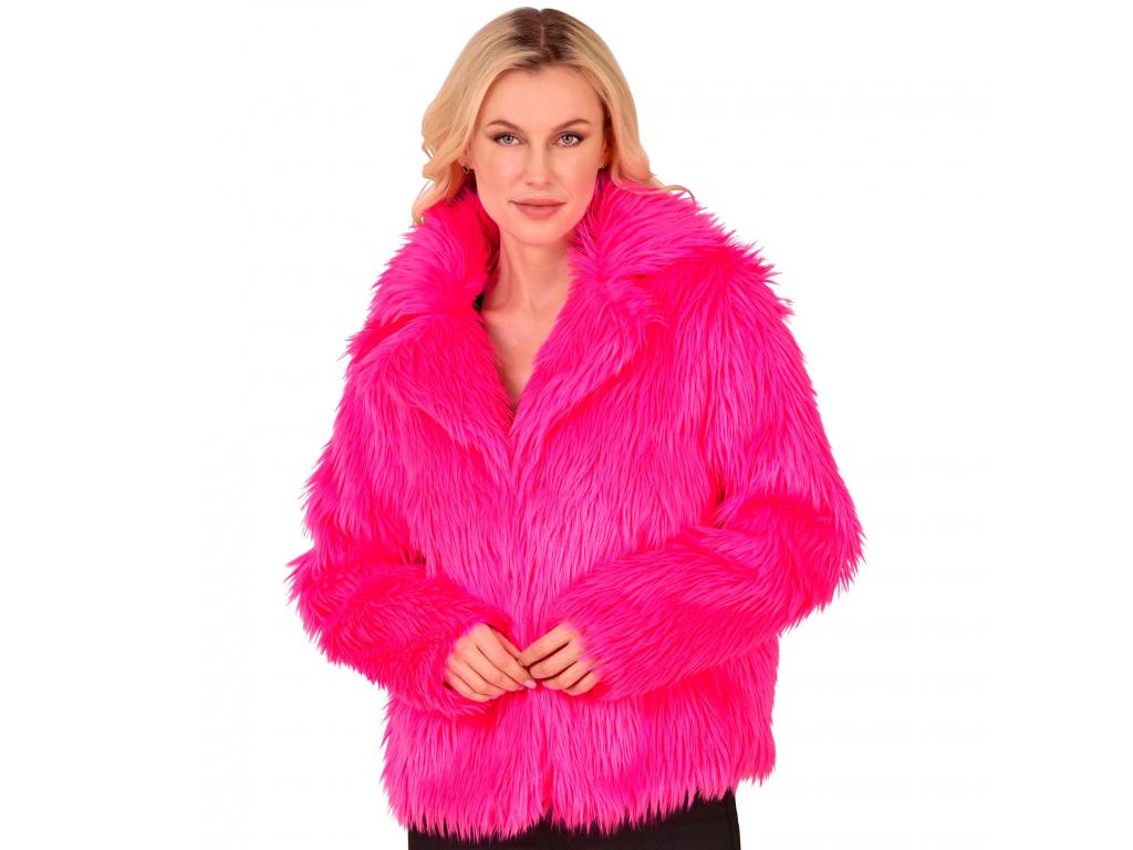 Neon pink színű plüss kabát női jelmez
