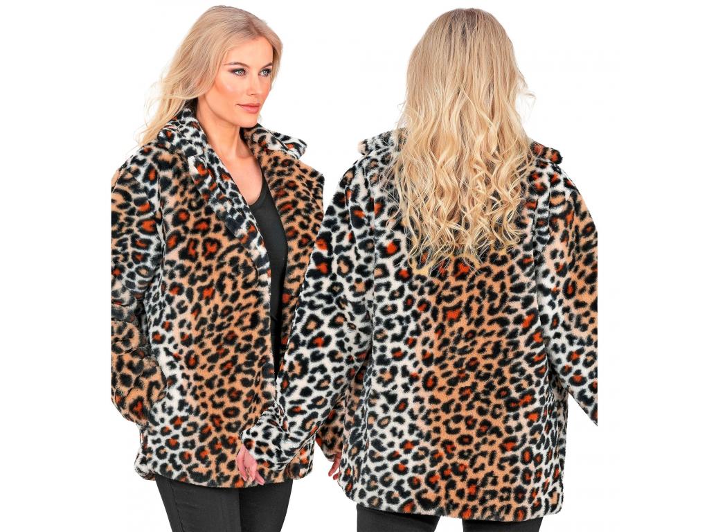 Leopárdmintás plüss dzseki unisex felnőtt jelmez