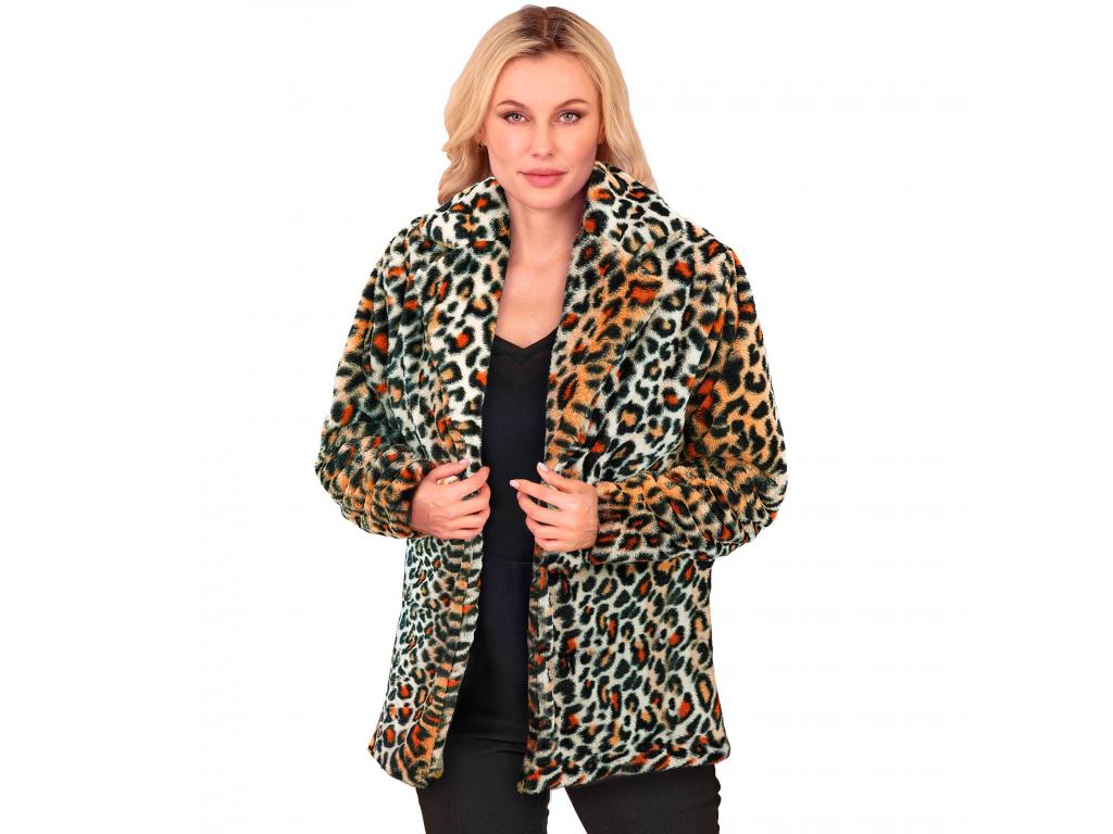 Leopárdmintás plüss dzseki unisex felnőtt jelmez