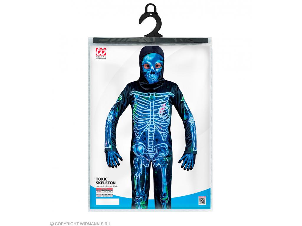 Radioaktívval szennyezett csontváz unisex gyermek jelmez