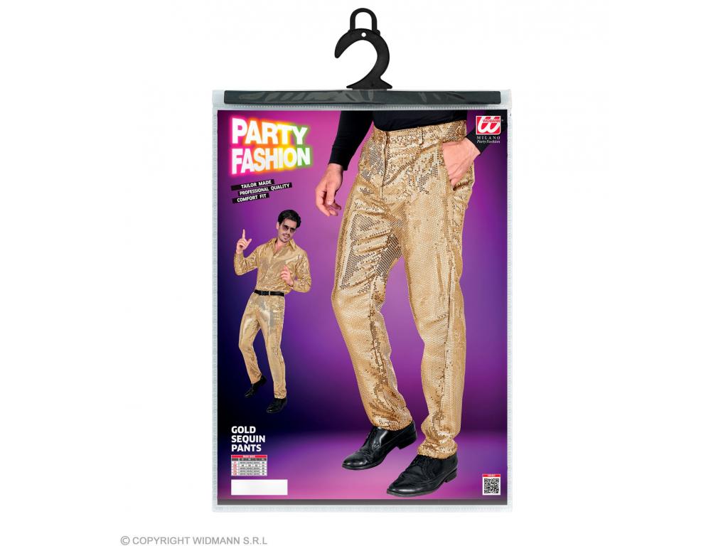 Party nadrág csillogó arany színű férfi jelmez