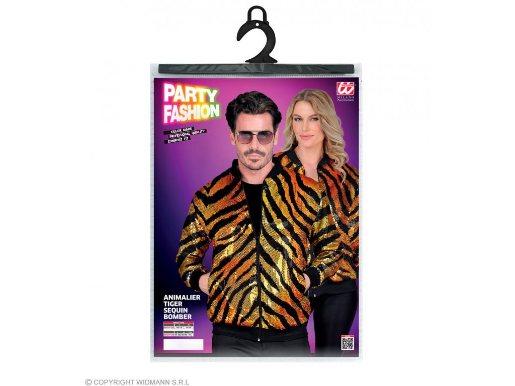 Party kabát csillogó felső tigris mintás unisex felnőtt jelmez