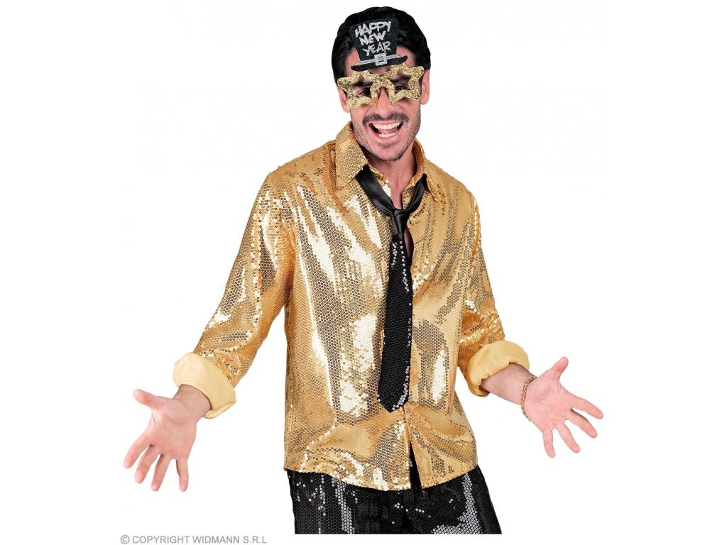 Party csillogó ing arany színű férfi jelmez