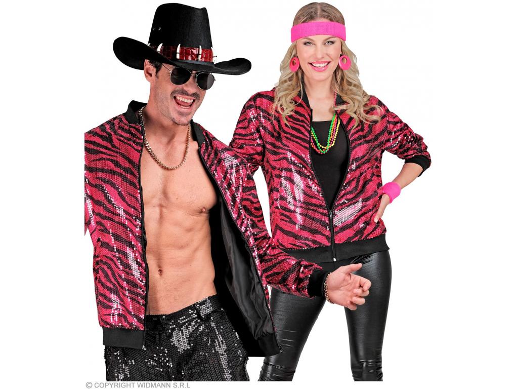 Party kabát csillogó felső zebra mintás színes unisex felnőtt je