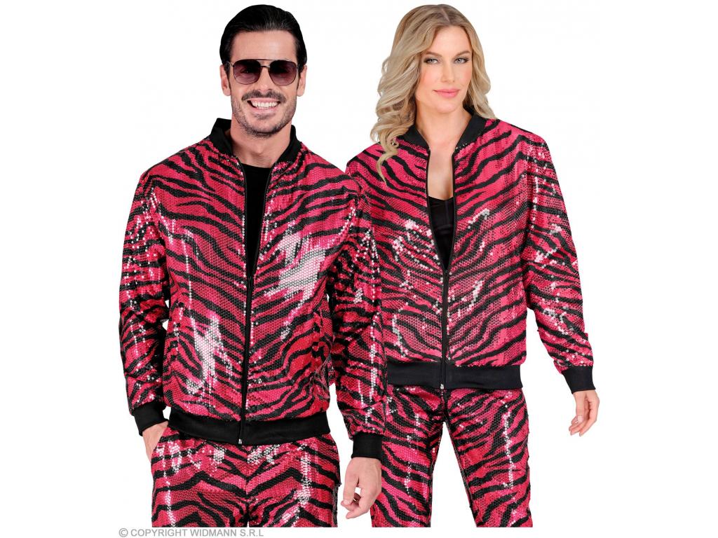 Party kabát csillogó felső zebra mintás színes unisex felnőtt je