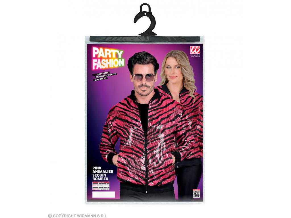 Party kabát csillogó felső zebra mintás színes unisex felnőtt je