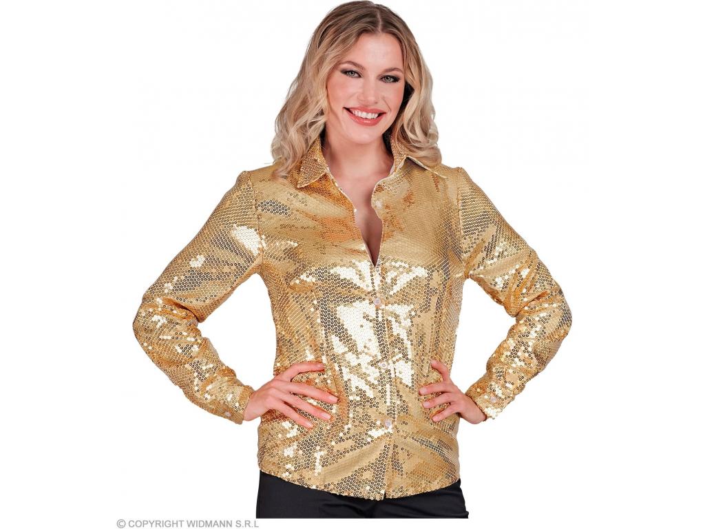 Party csillogó blúz arany színű női jelmez