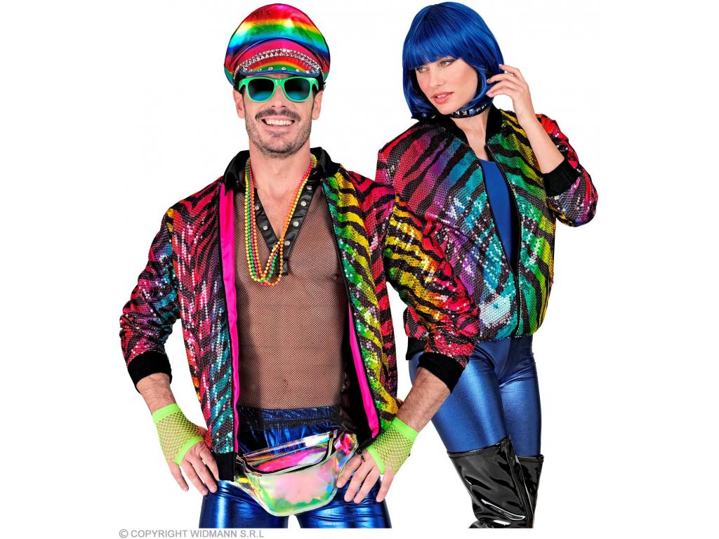 Party kabát csillogó felső tigris mintás színes unisex felnőtt j