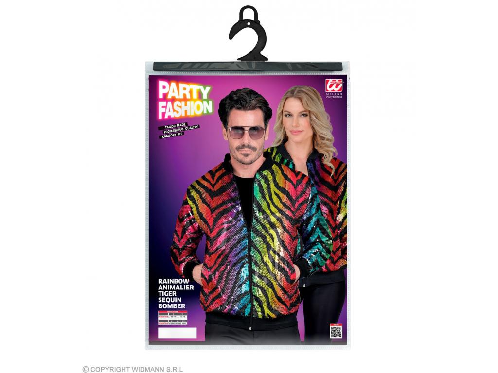 Party kabát csillogó felső tigris mintás színes unisex felnőtt j