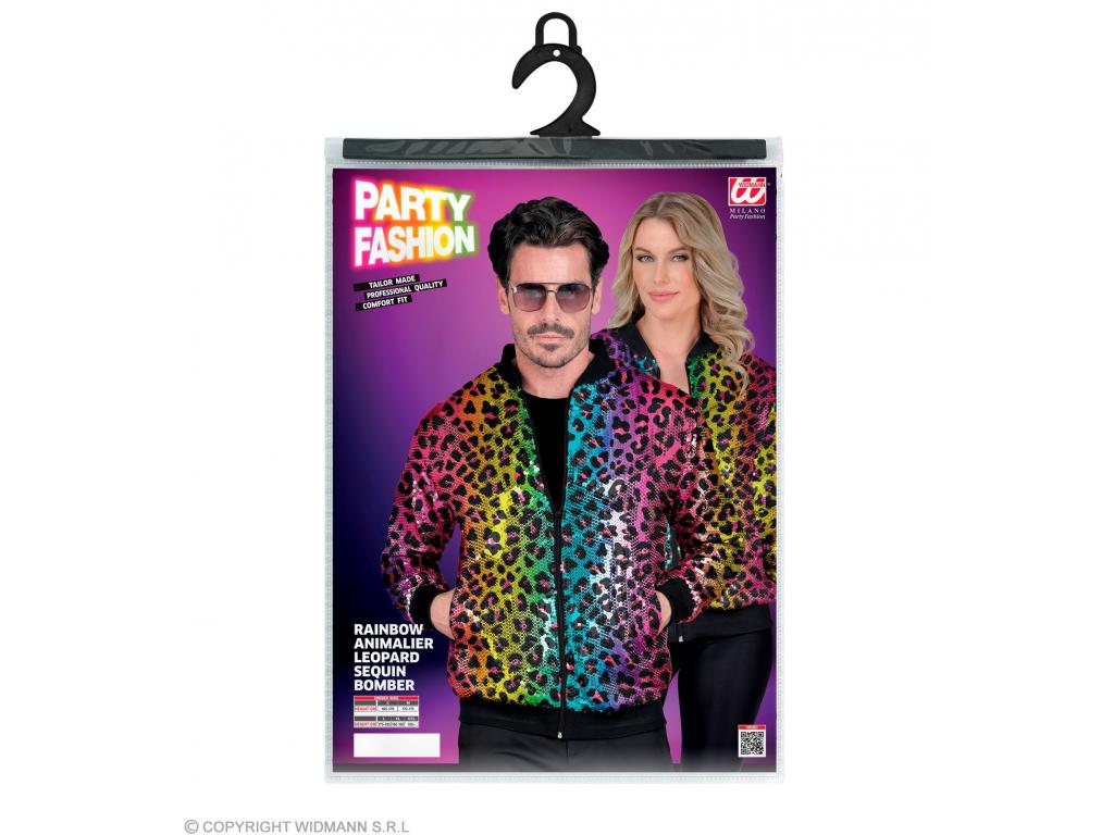Party kabát csillogó felső leopárd mintás színes unisex felnőtt